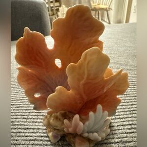 Delicate signed Franz porcelain 4 1/4” By the Sea coral and shells